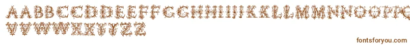 Vespasiansflorials-fontti – ruskeat fontit valkoisella taustalla