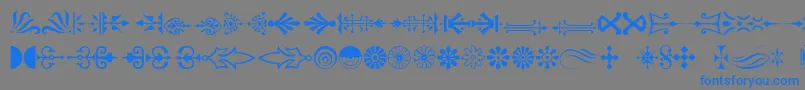 Decorations Font – Blue Fonts on Gray Background