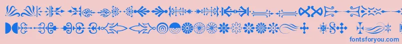 Decorations-Schriftart – Blaue Schriften auf rosa Hintergrund