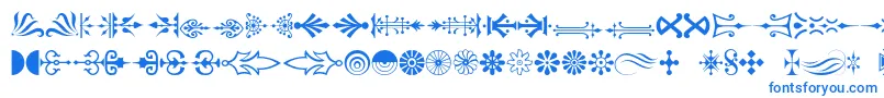 Decorations Font – Blue Fonts on White Background