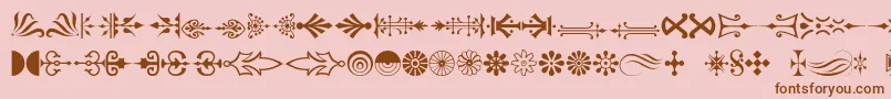 Decorations Font – Brown Fonts on Pink Background