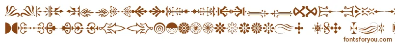 Decorations-fontti – ruskeat fontit valkoisella taustalla