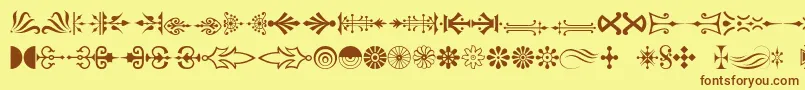 Decorations Font – Brown Fonts on Yellow Background