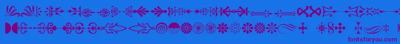Decorations Font – Purple Fonts on Blue Background