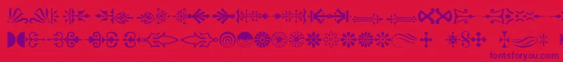 Decorations Font – Purple Fonts on Red Background