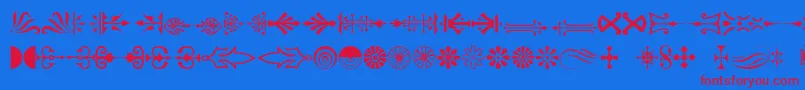 Decorations Font – Red Fonts on Blue Background