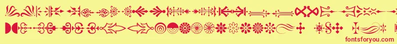 Fonte Decorations – fontes vermelhas em um fundo amarelo