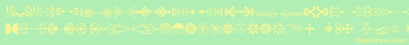 Decorations Font – Yellow Fonts on Green Background