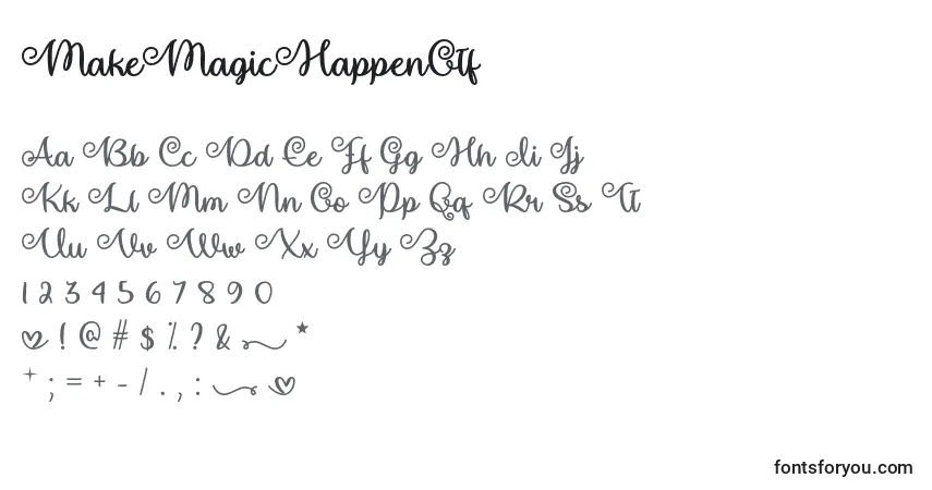 Schriftart MakeMagicHappenOtf – Alphabet, Zahlen, spezielle Symbole