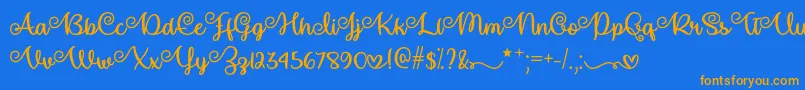 MakeMagicHappenOtf Font – Orange Fonts on Blue Background