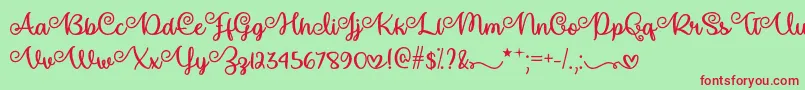 MakeMagicHappenOtf Font – Red Fonts on Green Background