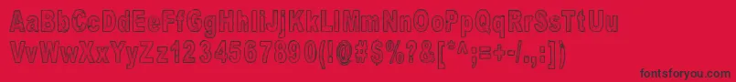 フォントIsThereAnybodyOutThere – 赤い背景に黒い文字