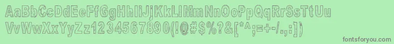 IsThereAnybodyOutThere Font – Gray Fonts on Green Background