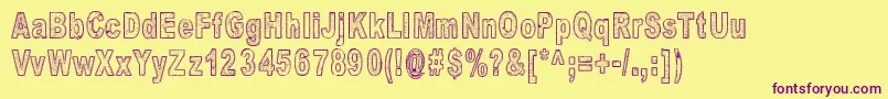 IsThereAnybodyOutThere Font – Purple Fonts on Yellow Background