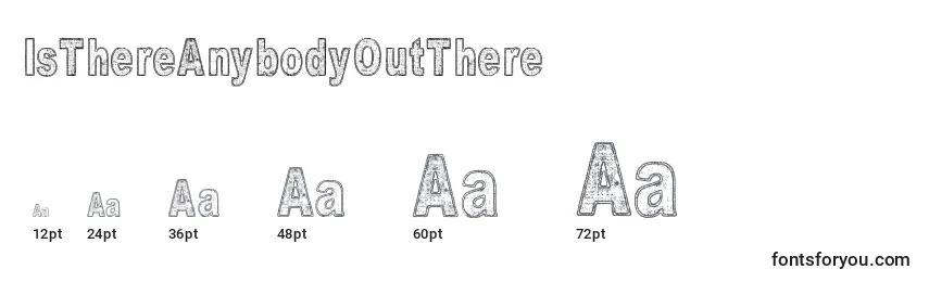 IsThereAnybodyOutThere Font Sizes