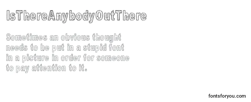 IsThereAnybodyOutThere Font
