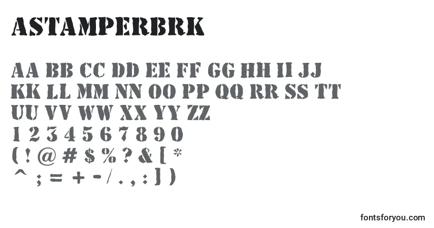 Fuente AStamperbrk - alfabeto, números, caracteres especiales