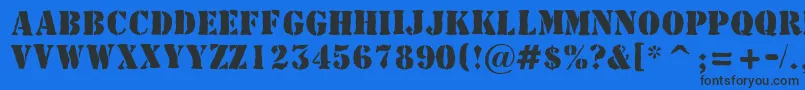AStamperbrk Font – Black Fonts on Blue Background