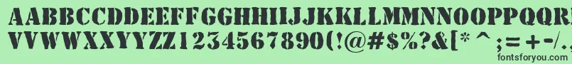 AStamperbrk Font – Black Fonts on Green Background