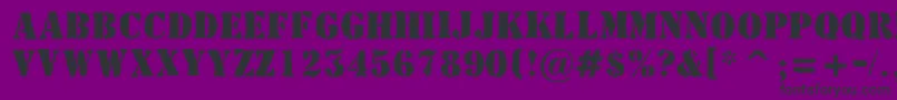 AStamperbrk-fontti – mustat fontit violetilla taustalla