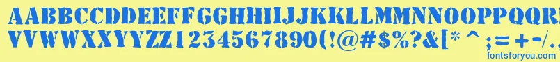 AStamperbrk Font – Blue Fonts on Yellow Background