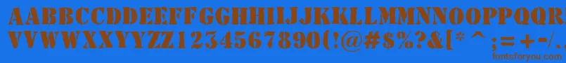 AStamperbrk Font – Brown Fonts on Blue Background