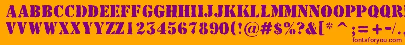 AStamperbrk-Schriftart – Violette Schriften auf orangefarbenem Hintergrund