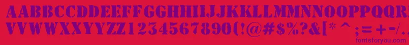 AStamperbrk Font – Purple Fonts on Red Background