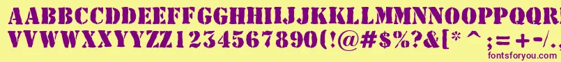 AStamperbrk Font – Purple Fonts on Yellow Background