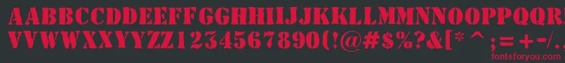 AStamperbrk Font – Red Fonts on Black Background