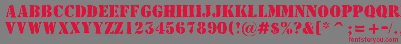 AStamperbrk Font – Red Fonts on Gray Background