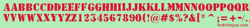 AStamperbrk Font – Red Fonts on Green Background