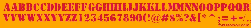 AStamperbrk Font – Red Fonts on Orange Background