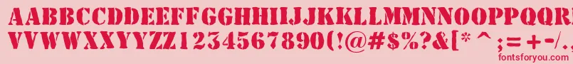 AStamperbrk Font – Red Fonts on Pink Background