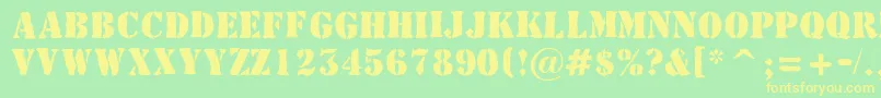 AStamperbrk Font – Yellow Fonts on Green Background