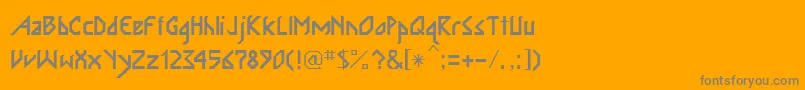 IsabelitaRegular-Schriftart – Graue Schriften auf orangefarbenem Hintergrund