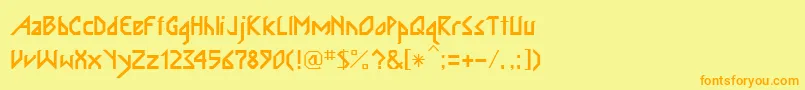 Шрифт IsabelitaRegular – оранжевые шрифты на жёлтом фоне