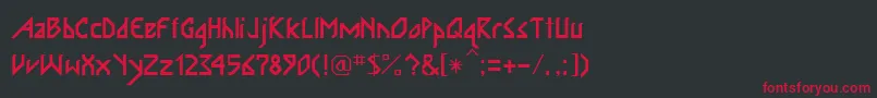 フォントIsabelitaRegular – 黒い背景に赤い文字