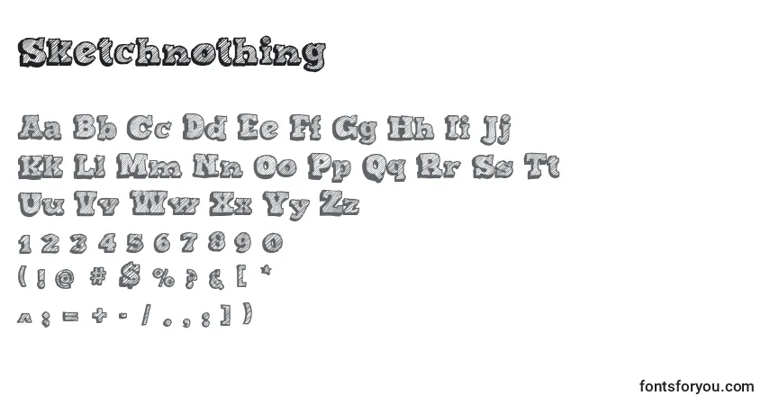 Schriftart Sketchnothing – Alphabet, Zahlen, spezielle Symbole