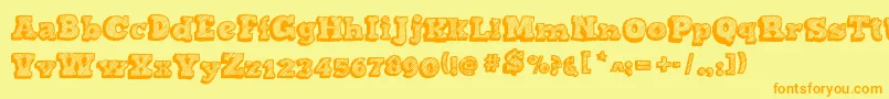 Sketchnothing Font – Orange Fonts on Yellow Background