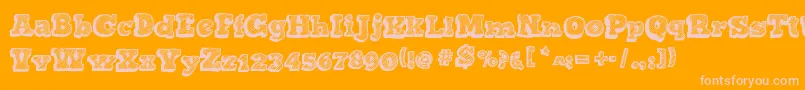 Sketchnothing Font – Pink Fonts on Orange Background