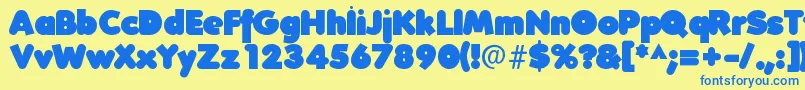 Folksxx Font – Blue Fonts on Yellow Background