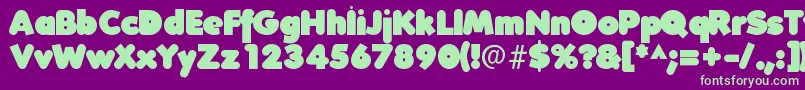 Folksxx Font – Green Fonts on Purple Background