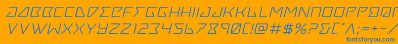 Tracerexpandital Font – Blue Fonts on Orange Background