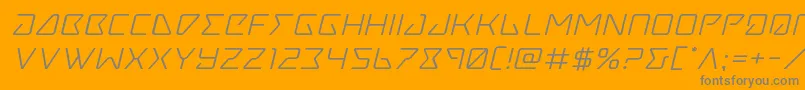 Tracerexpandital-Schriftart – Graue Schriften auf orangefarbenem Hintergrund