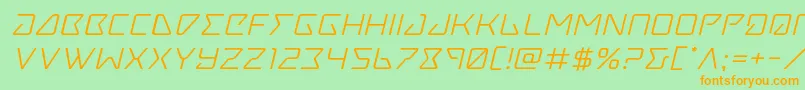 Tracerexpandital Font – Orange Fonts on Green Background