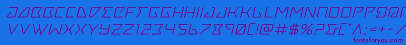 Tracerexpandital Font – Purple Fonts on Blue Background