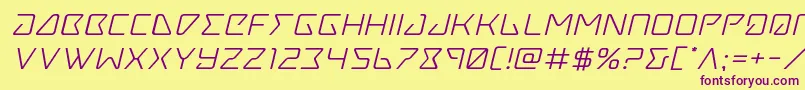 Tracerexpandital Font – Purple Fonts on Yellow Background