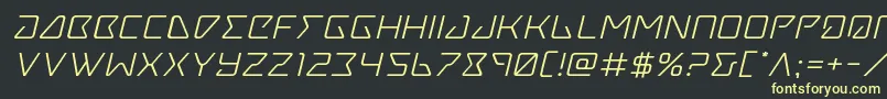 Tracerexpandital Font – Yellow Fonts on Black Background