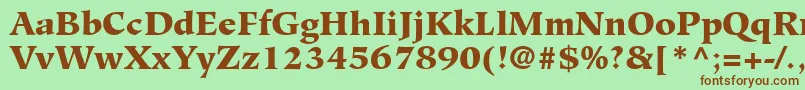 Czcionka GlossaryBlackSsiBlack – brązowe czcionki na zielonym tle